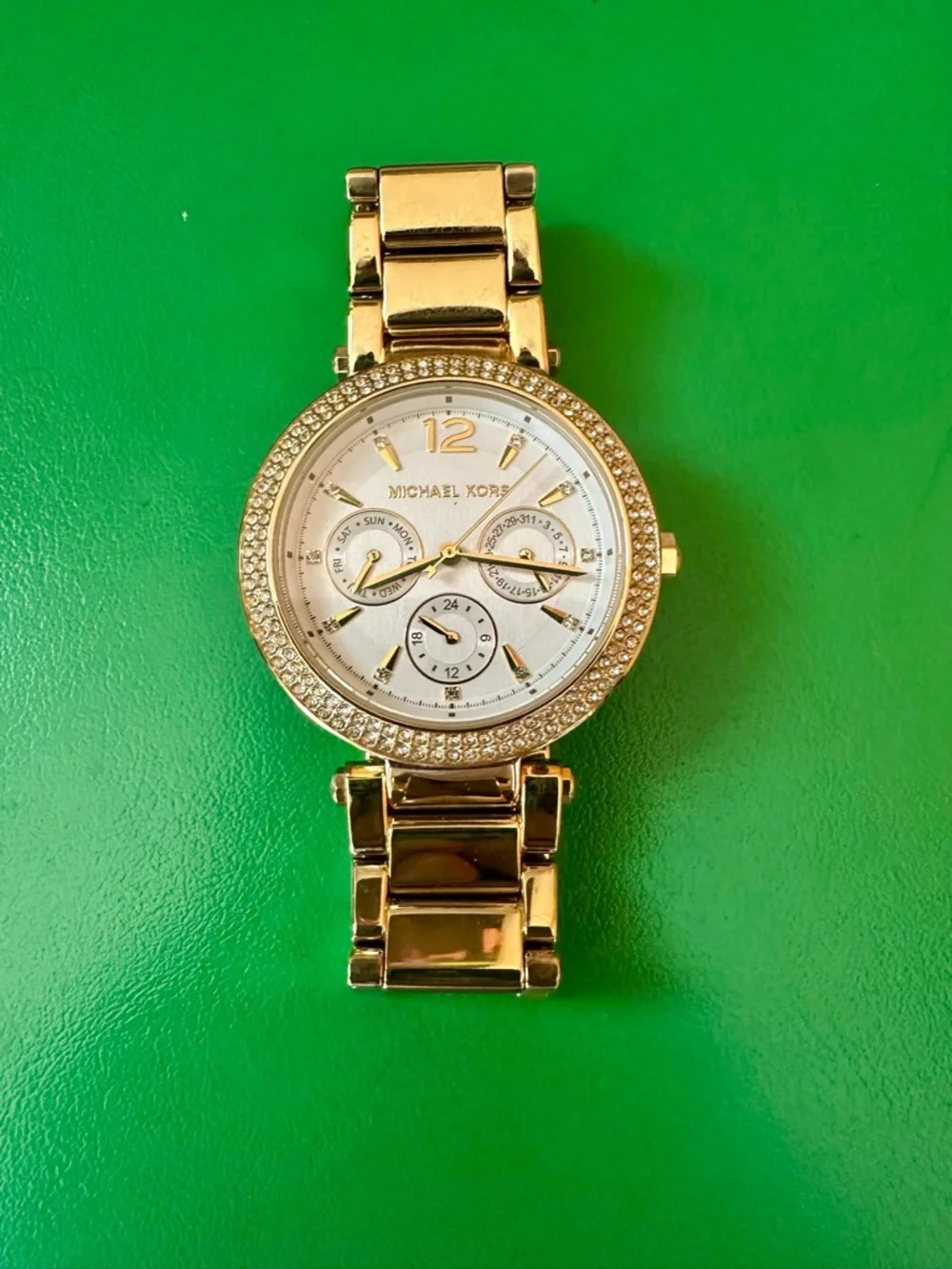 Michael Kors Gold Crystal-Trim Multifunction Women's Watch